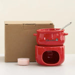 Fondue Pot Ceramic Candle-Heated