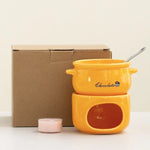 Fondue Pot Ceramic Candle-Heated