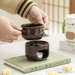 Fondue Pot Ceramic Candle-Heated