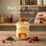 Fondue Pot Ceramic Candle-Heated