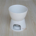 Fondue Pot Ceramic Candle-Heated Dishwasher-Safe Set With Forks & Trays