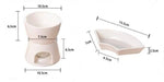 Fondue Pot Ceramic Candle-Heated Dishwasher-Safe Set With Forks & Trays