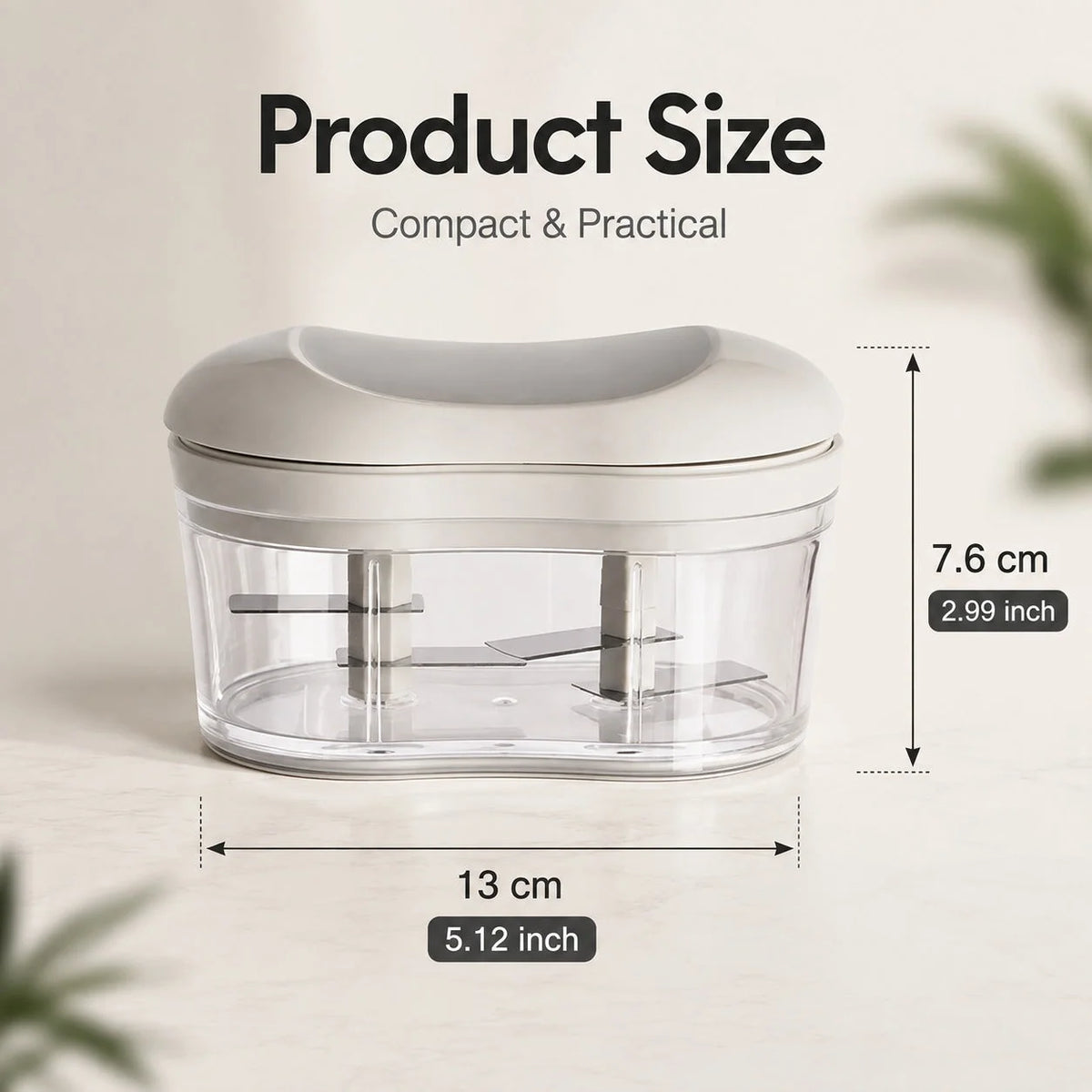 Food Chopper Stainless Steel Blades Easy Clean