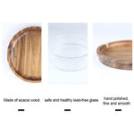 Food Storage Bowl Borosilicate Glass Acacia Wood Lid