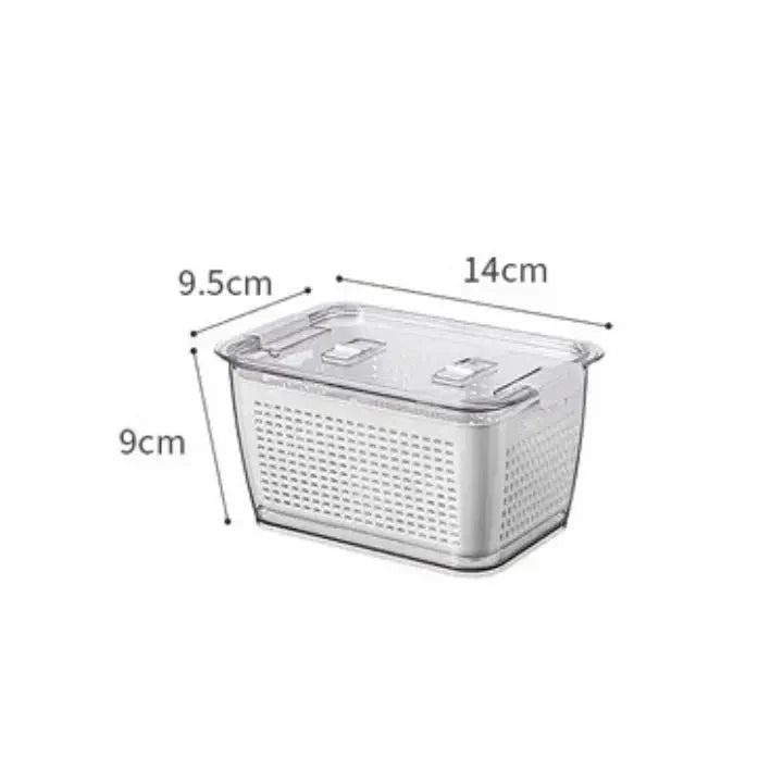 Food Storage Container Built-In Strainer Adjustable Compartments BPA-Free