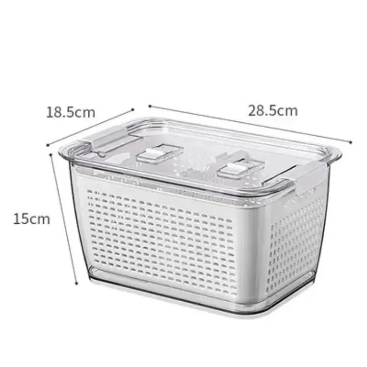 Food Storage Container Built-In Strainer Adjustable Compartments BPA-Free