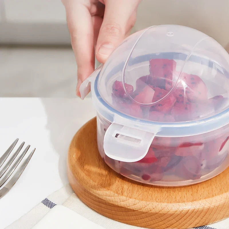 Food Storage Container Compact Four-Sided Latching Lid