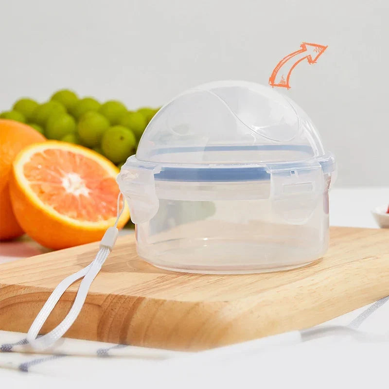 Food Storage Container Compact Four-Sided Latching Lid