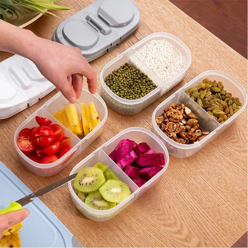 Food Storage Container Double Compartment Sealed Design PP Construction