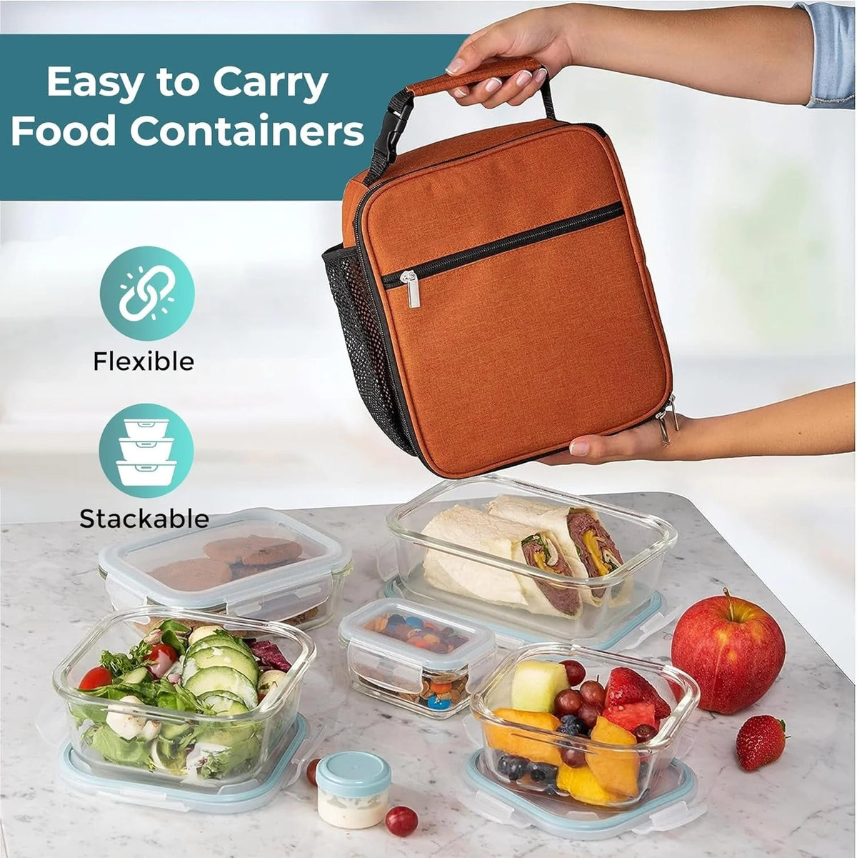 Food Storage Container Set 35-Piece Sealed Lids & Stackable