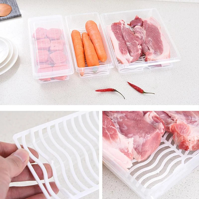 Food Storage Container Stackable BPA-Free with Extendable Drainage Tray