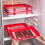 Food Storage Tray Airtight Seal Stackable Reusable Plastic