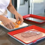 Food Storage Tray Airtight Seal Stackable Reusable Plastic