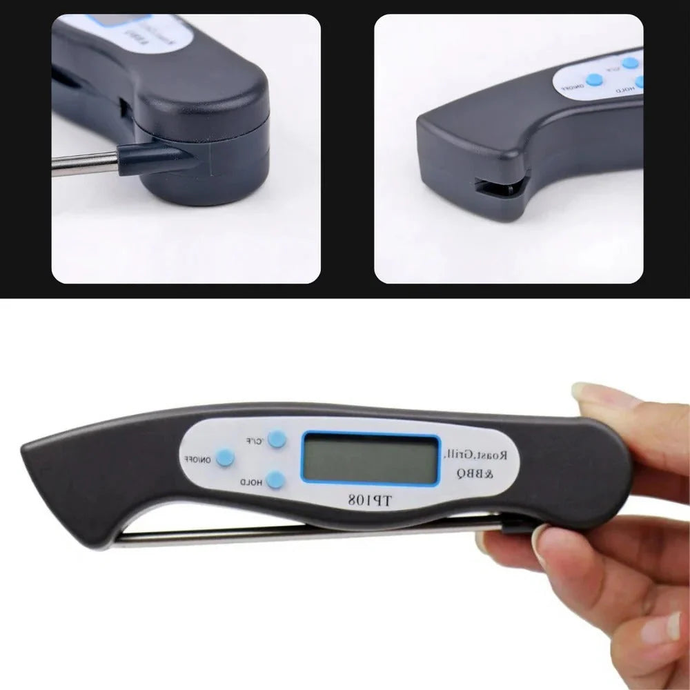 Food Thermometer Instant-Read Foldable Stainless Steel Probe