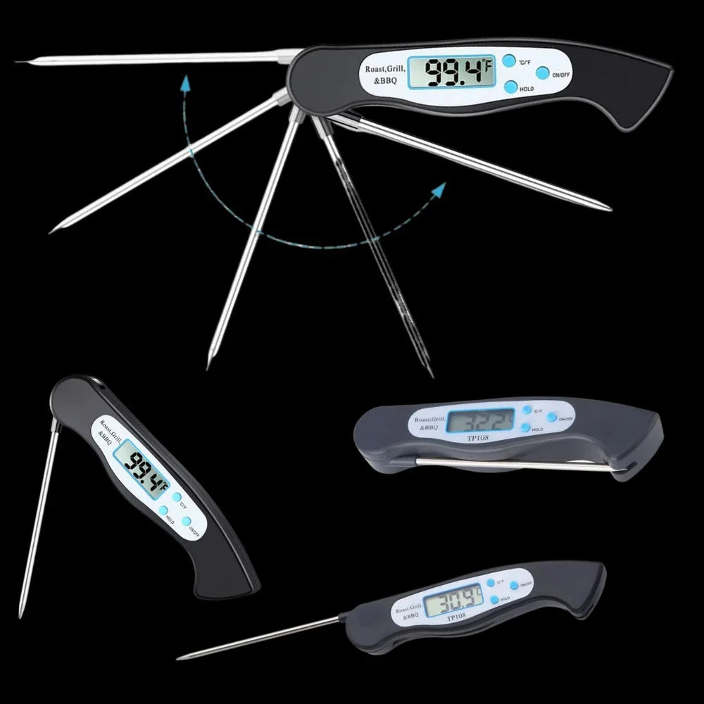 Food Thermometer Instant-Read Foldable Stainless Steel Probe