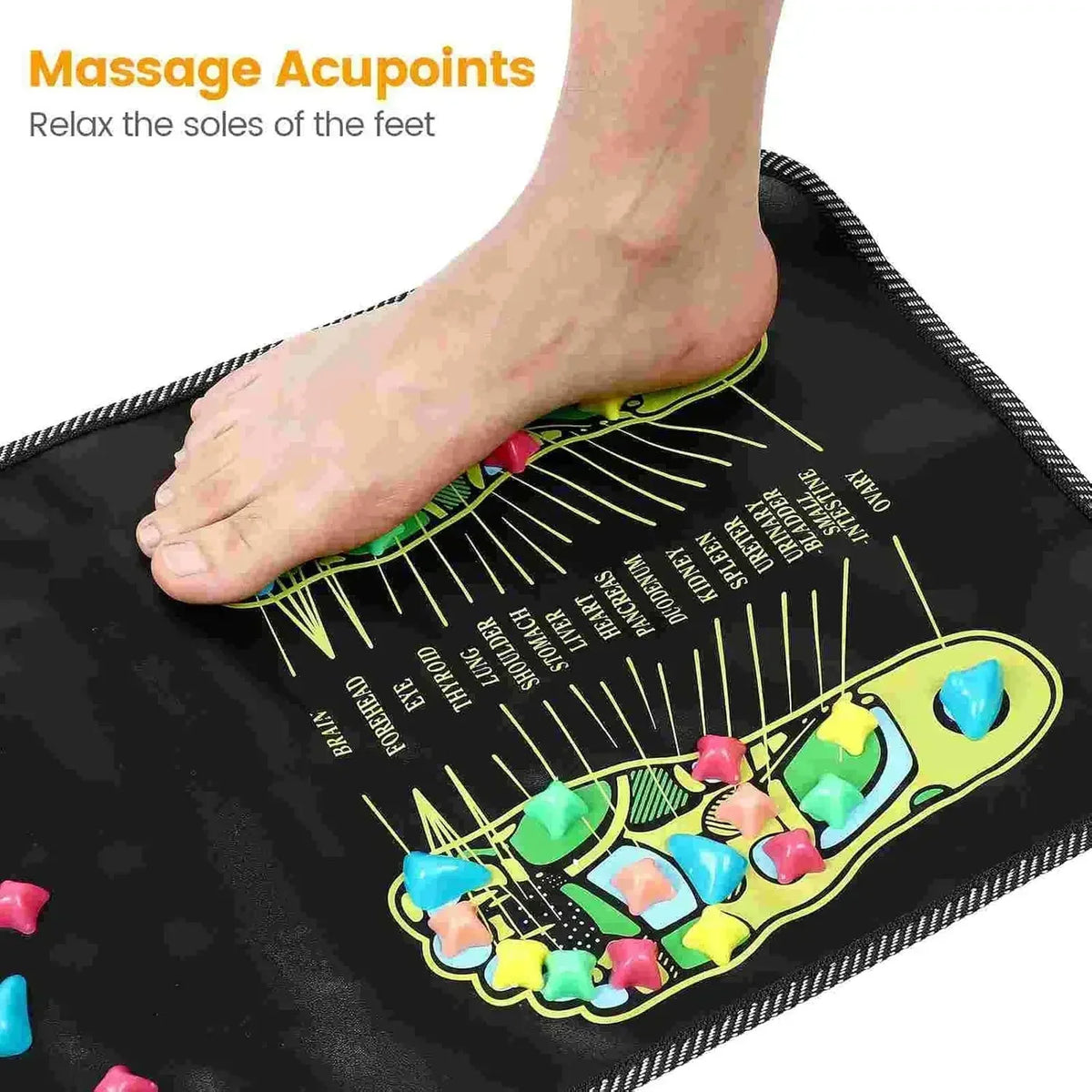 Foot Massage Mat Reflexology Stones Foldable & Portable
