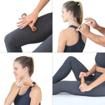 Foot Massager Roller Natural Wood Acupressure Ridges
