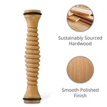 Foot Massager Roller Natural Wood Acupressure Ridges