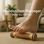 Foot Massager Roller Natural Wood Acupressure Ridges