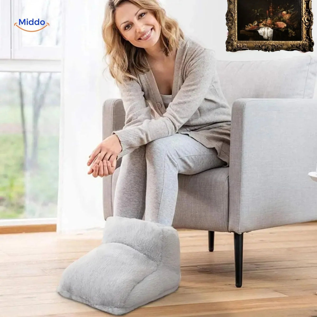 Foot Warmer USB-Powered Faux Fur Non-Slip Base