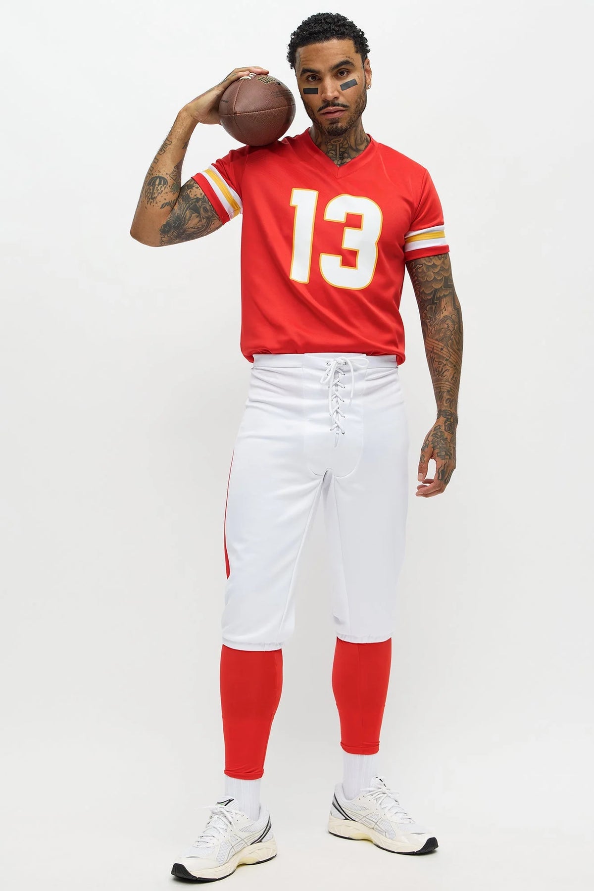 Football Costume Set Cropped Jersey 3-Piece With Wrist Bands