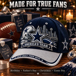 Football Fan Cap Adjustable Strap Star & Skyline Graphic