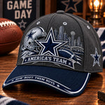 Football Fan Cap Adjustable Strap Star & Skyline Graphic