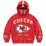 Football Hoodie Full-Zip Balaclava Hood Heavyweight Fleece Oversized Fit