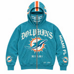 Football Hoodie Full-Zip Balaclava Hood Heavyweight Fleece Oversized Fit