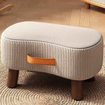 Footstool Pine Wood Frame Cushioned Seat Stackable Design