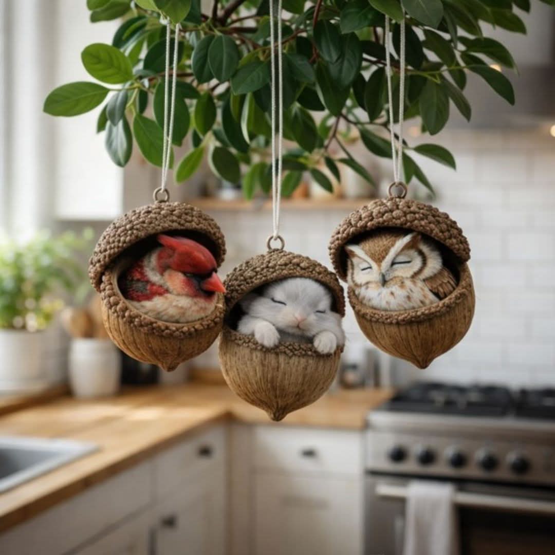 Forest Animal Figurine Sleeping Design Indoor & Outdoor Decor