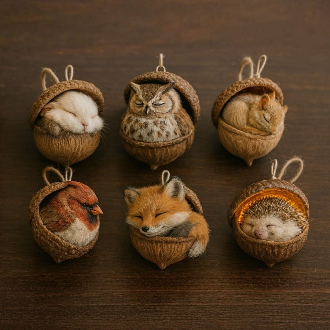 Forest Animal Figurine Sleeping Design Indoor & Outdoor Decor
