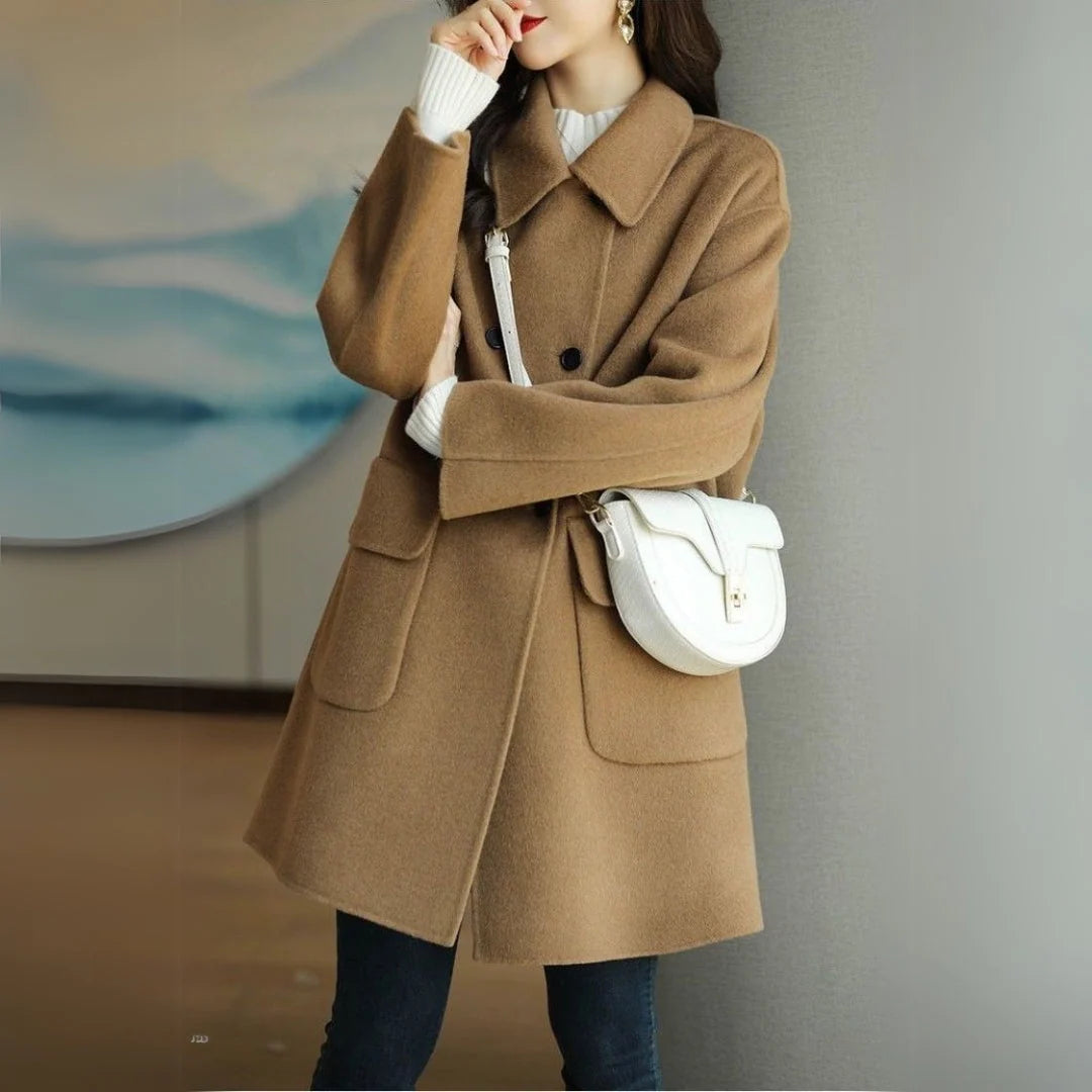 Formal Coat Double-Breasted Tailored Fit Hip Pockets
