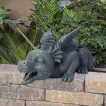 Fountain Statue Spouting Dragon Compact Resin