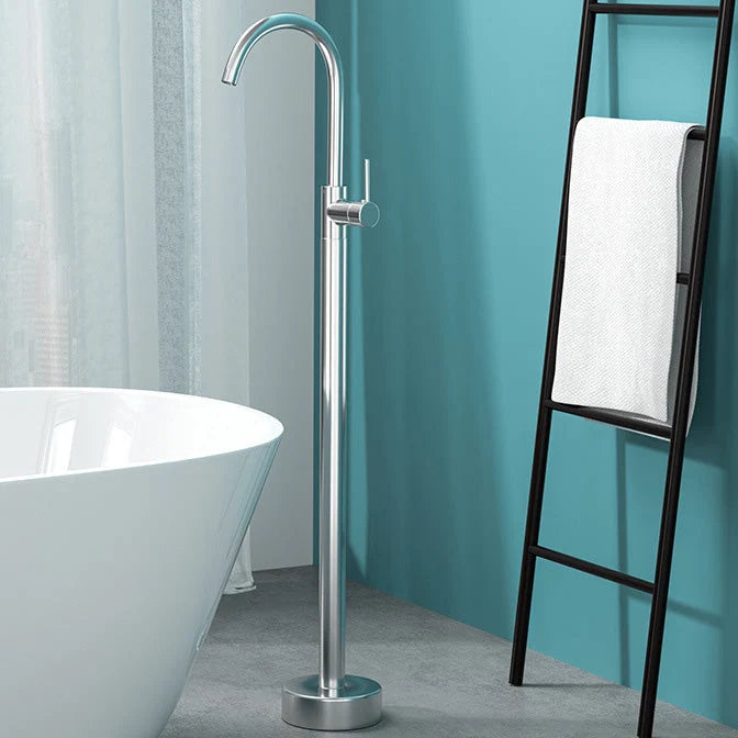 Freestanding Bathtub Faucet Floor-Mounted Copper Alloy Rust-Resistant