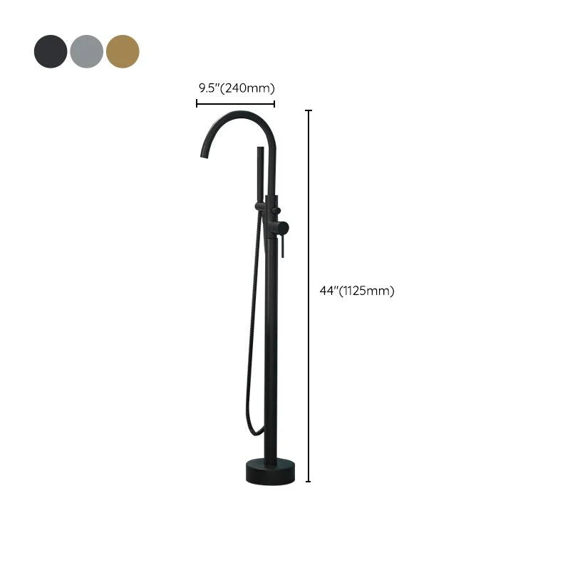 Freestanding Bathtub Faucet Floor-Mounted Copper Alloy Rust-Resistant