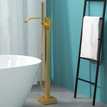 Freestanding Bathtub Faucet Floor-Mounted Copper Alloy Rust-Resistant