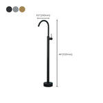 Freestanding Bathtub Faucet Floor-Mounted Copper Alloy Rust-Resistant
