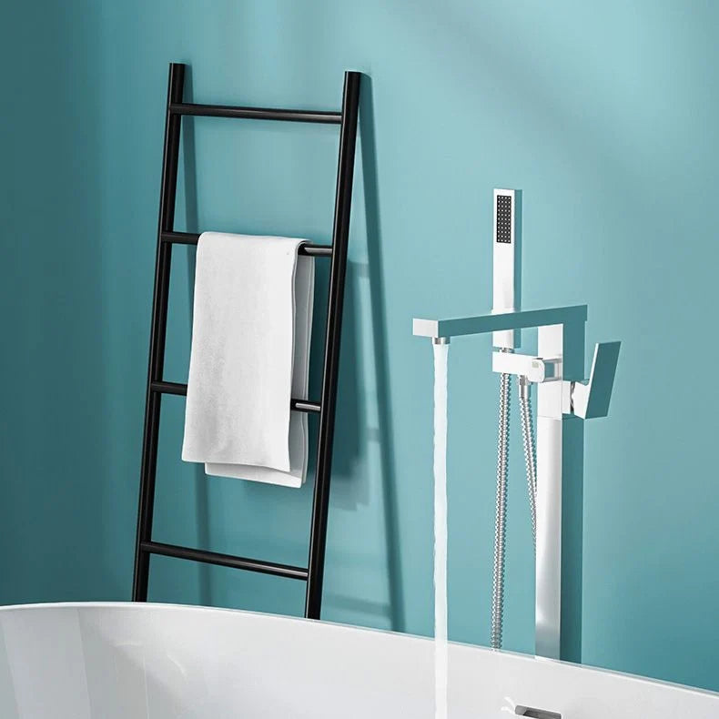 Freestanding Bathtub Faucet Floor-Mounted Copper Alloy Rust-Resistant