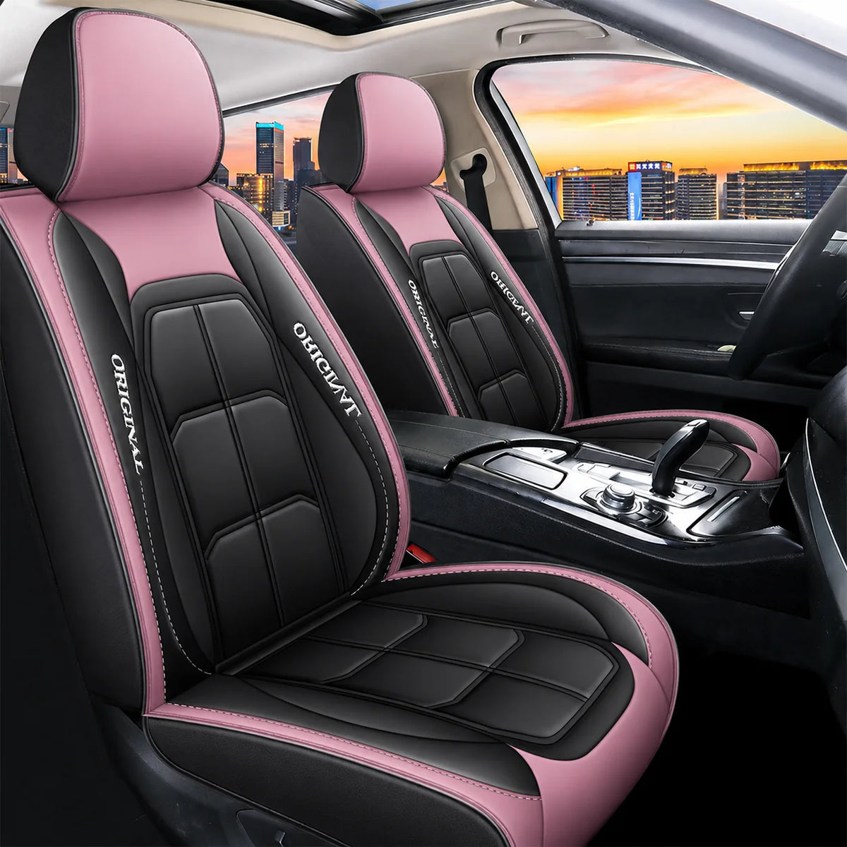 Front Seat Covers PU Leather Universal Fit Set of 2