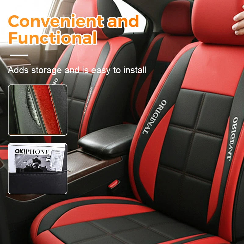Front Seat Covers PU Leather Universal Fit Set of 2