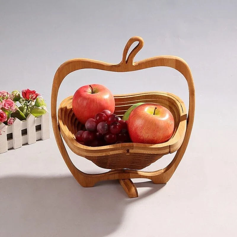 Fruit Basket Bamboo Foldable Space-Saving