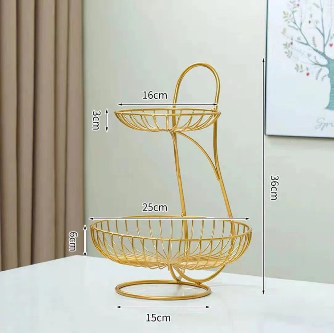 Fruit Basket Multi-Tier Perforated Metal for Airflow