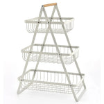 Fruit Basket Stand Carbon Steel Tiered Space-Saving Design