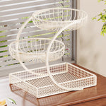 Fruit Basket Three-Tier Gold Mesh Space-Saving Organizer
