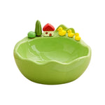 Fruit Bowl Ceramic Duck Design With Stainless Steel Fork