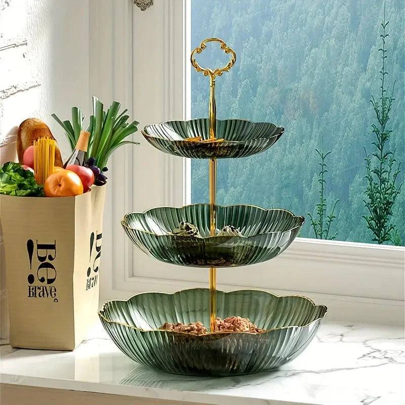 Fruit Bowl Rack Tiered Space-Saving PET Storage