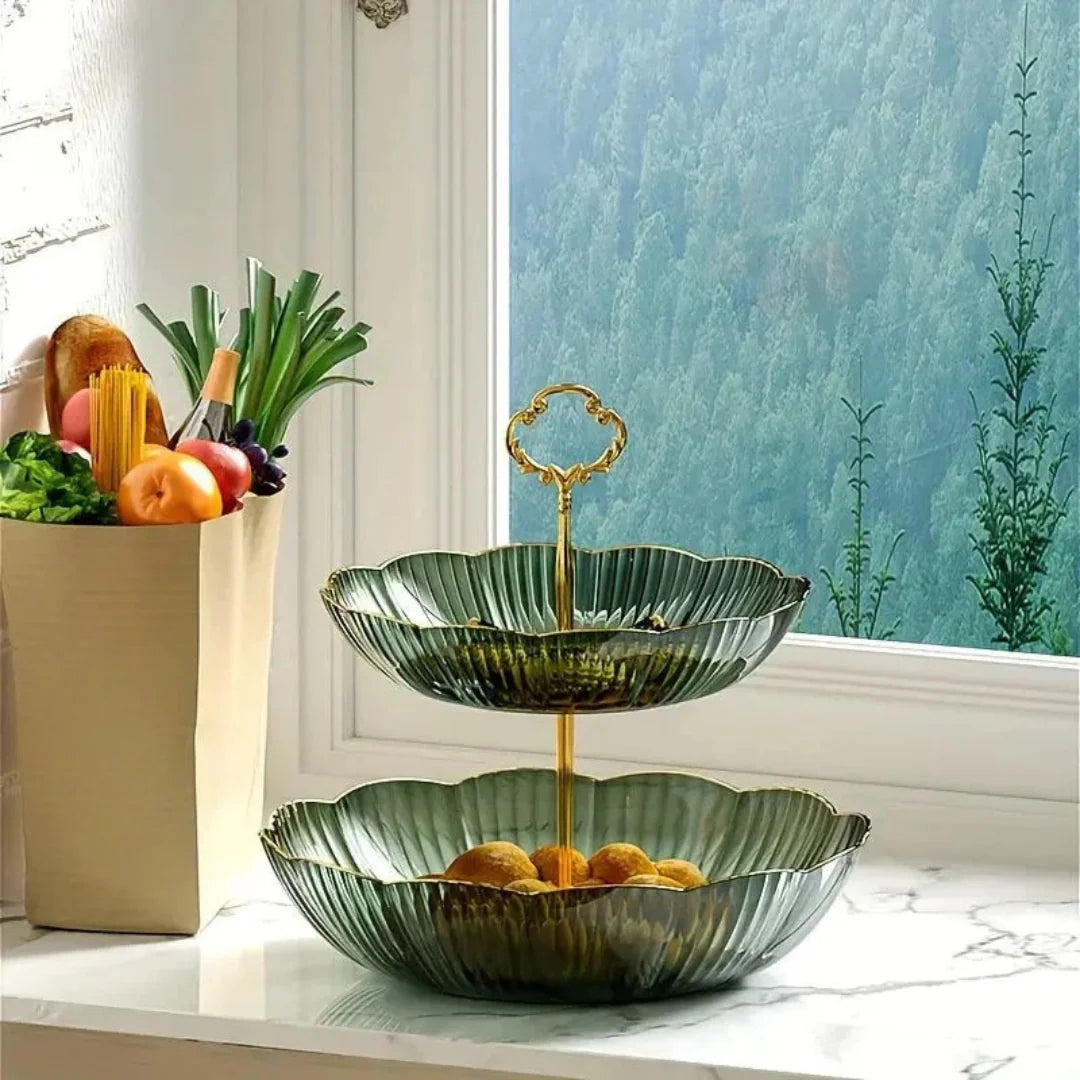 Fruit Bowl Rack Tiered Space-Saving PET Storage