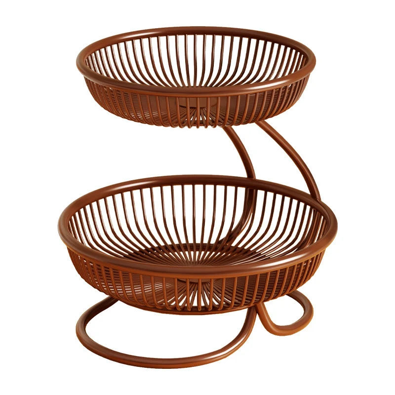 Fruit Bowl Stand Tiered Open-Wire Space-Saving