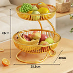 Fruit Bowl Stand Tiered Open-Wire Space-Saving